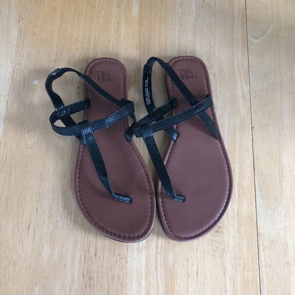 Black strap sandals